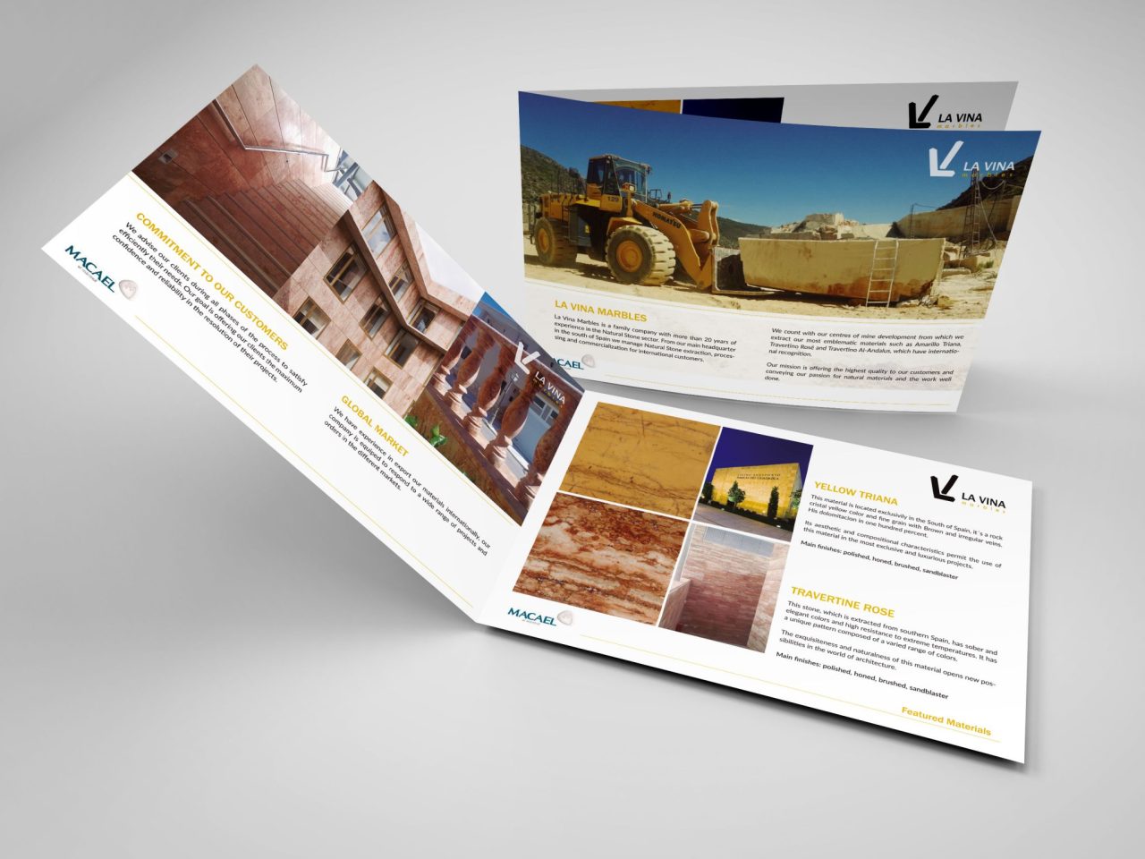 Diseño de catálogo para La Viña Marbles en Almería