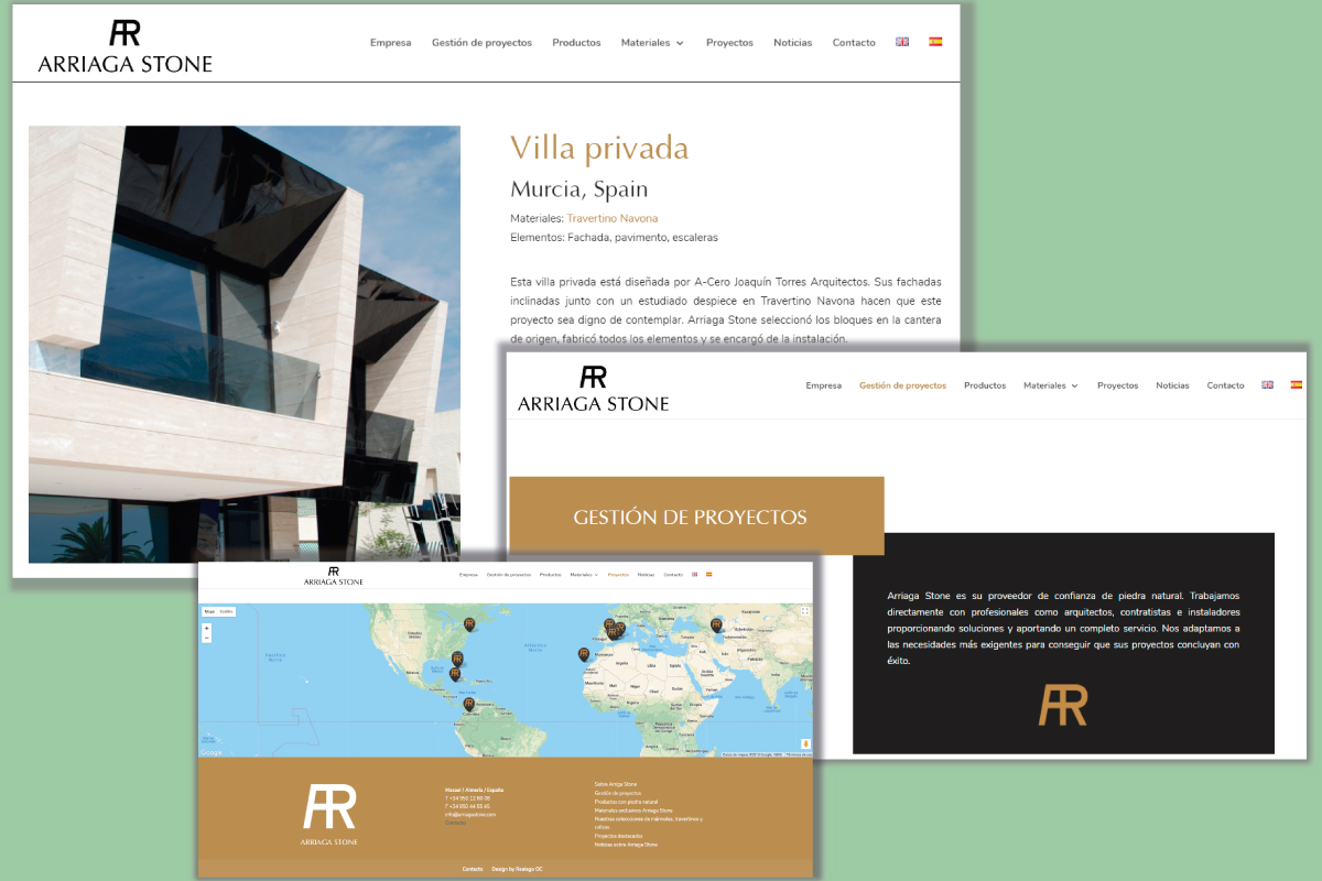 Página web para Arriaga Stone en Almería