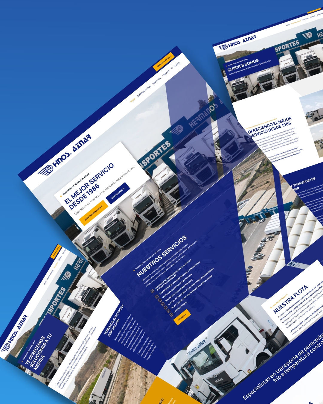 Diseño web para Hermanos Aznar logística en Almería