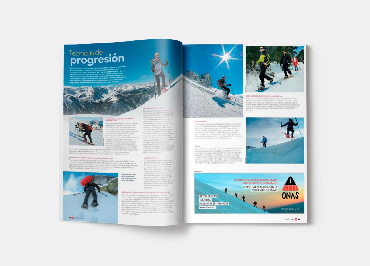 Diseño de revista para ONAS agencia de viajes