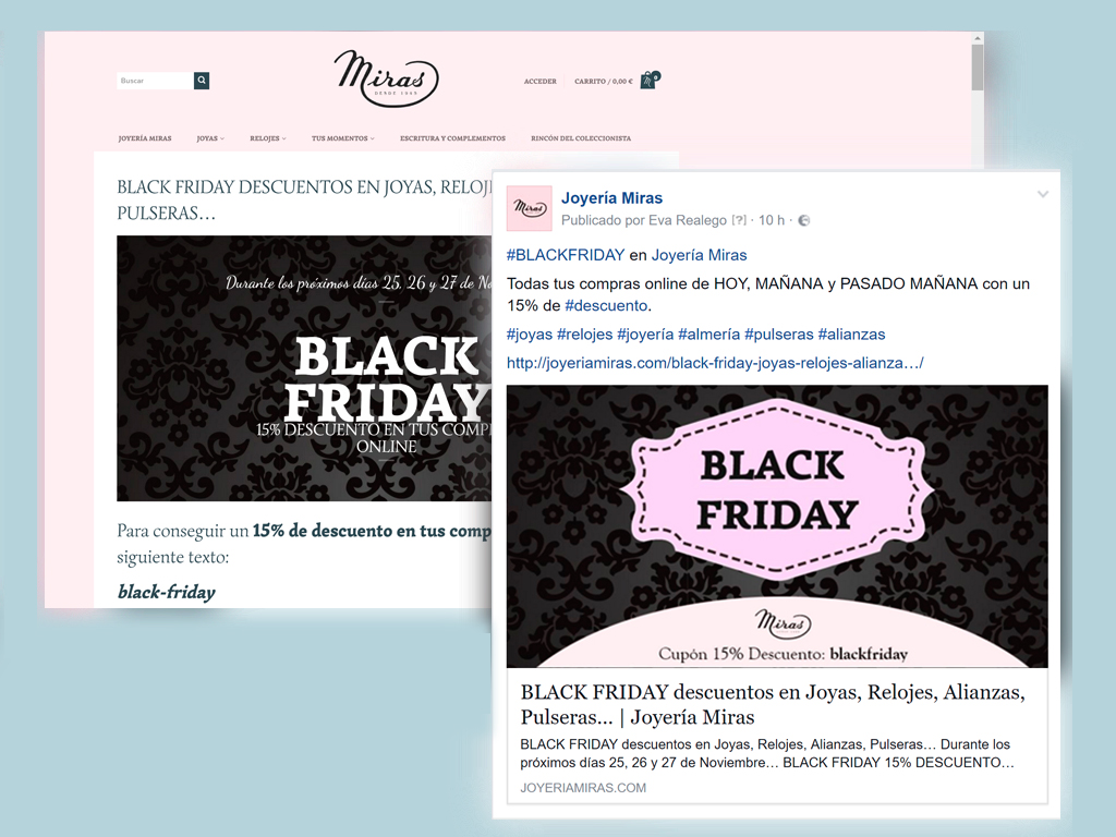 Gestión de redes sociales para Joyería Miras en Almería