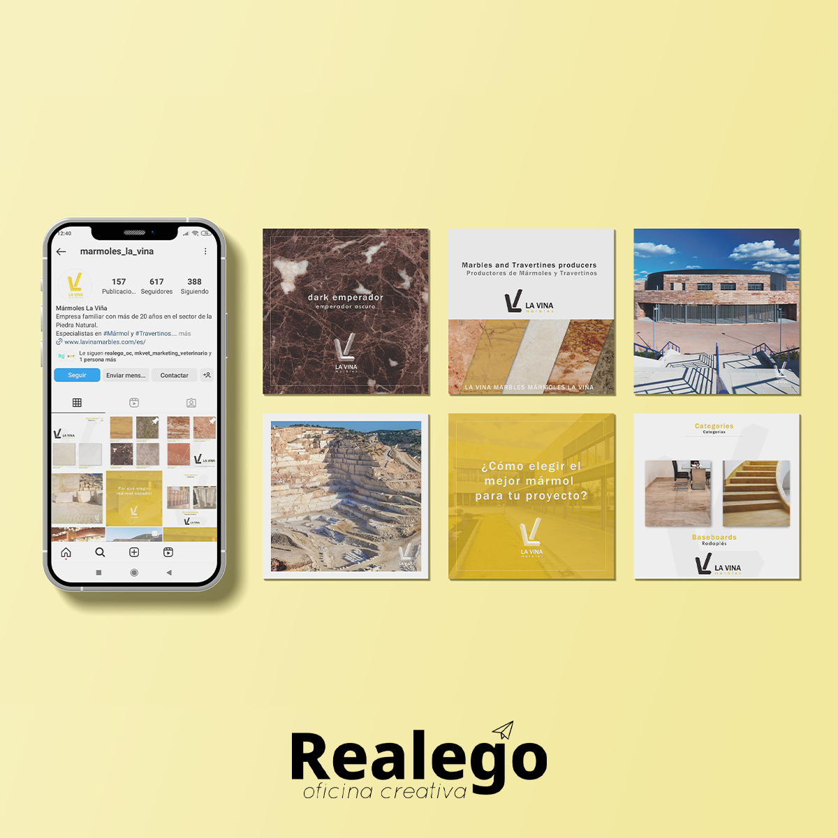 Gestión de redes sociales para La Viña Marbles en Almería